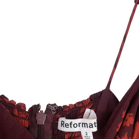 Reformation Kourtney Floral Midi Slip Dress Divina Size 2 - Picture 6 of 11